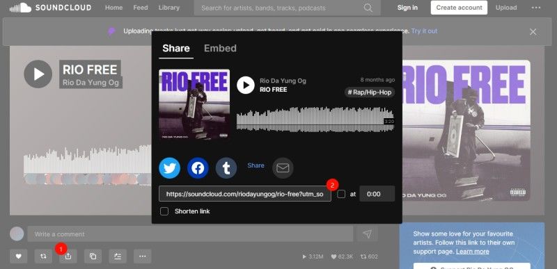 Copy Soundcloud Track Url to Download
