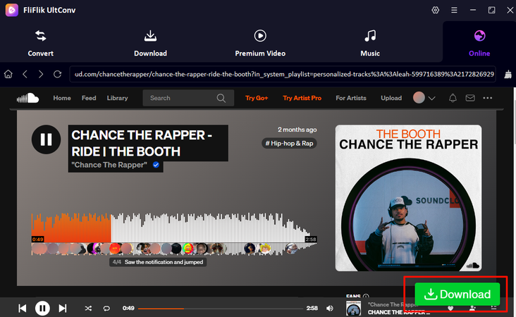 Copy Soundcloud Track or Playlist Link