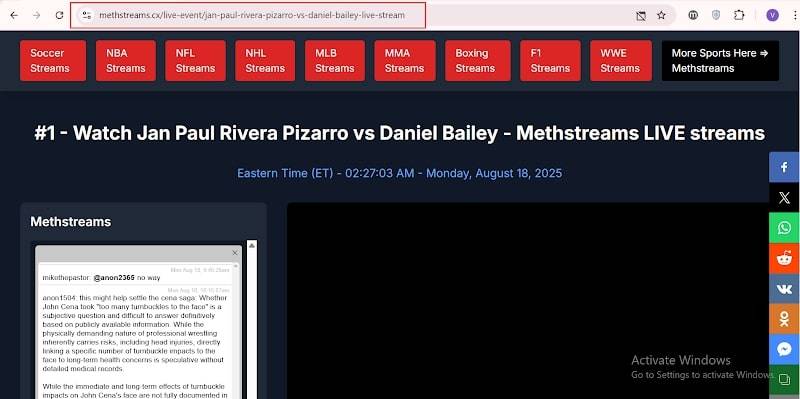 copy sport video url browser
