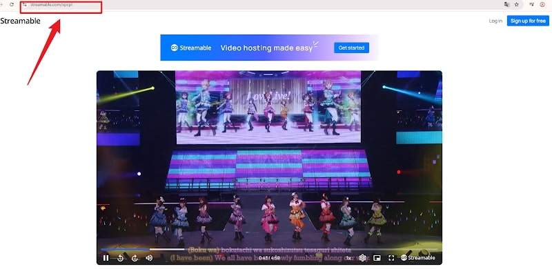 Copy Streamable video link