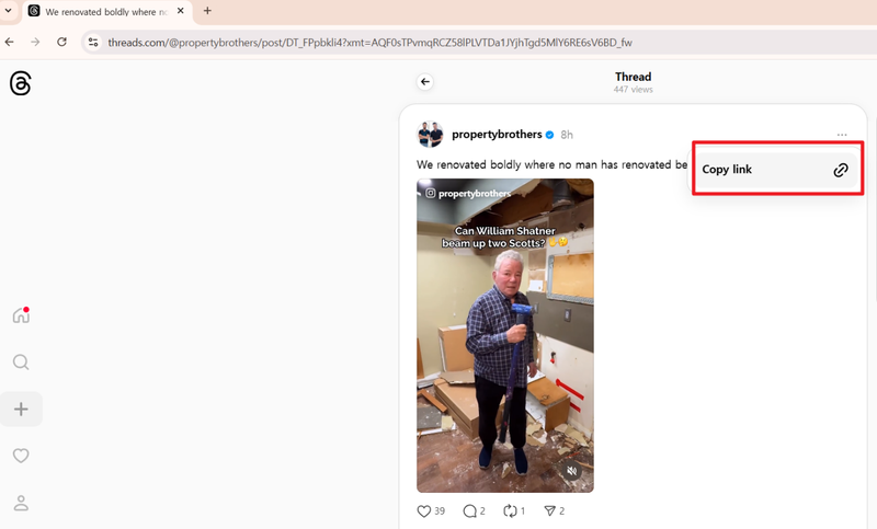 Copy Threads Video Link