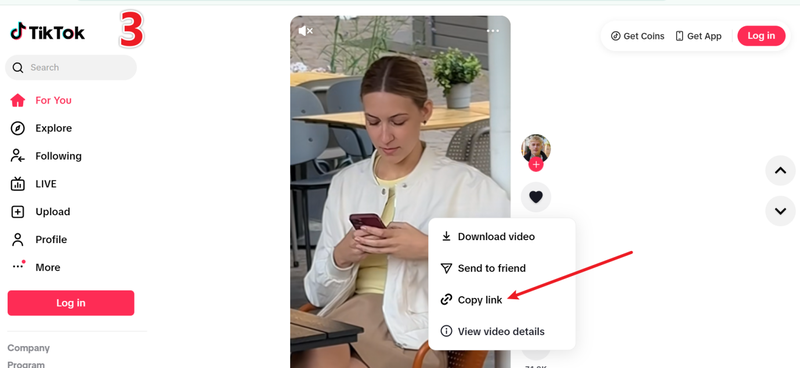 Copy Tiktok Story Url to Download