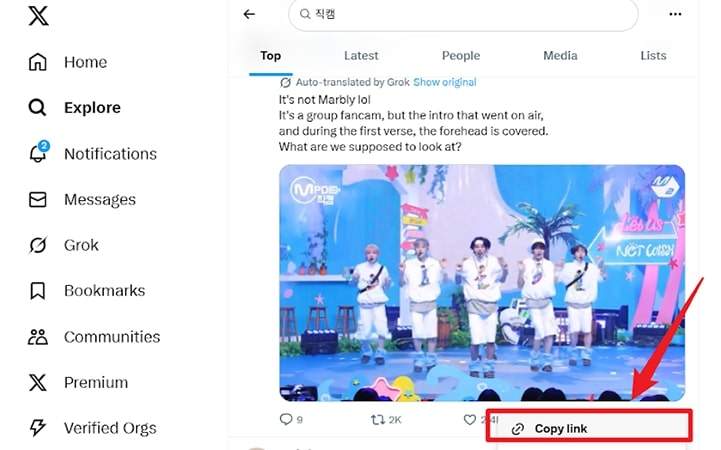 copy twitter video link