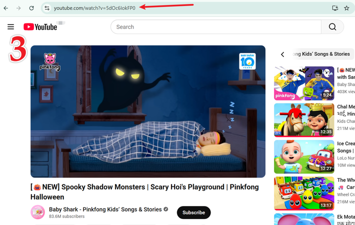 Copy Youtube Cartoon Video Link