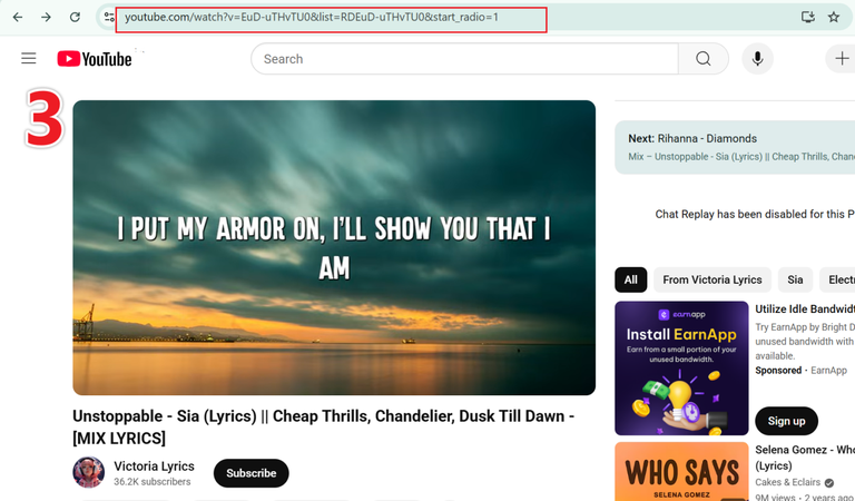 Copy Youtube Song Link for Mp3 Download