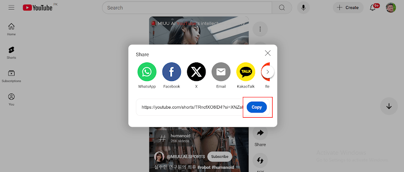 copy youtube video url 3