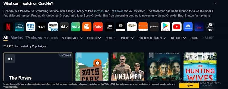 crackle sony free streaming