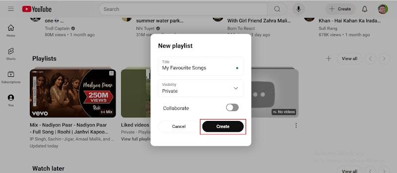 create and save playlist