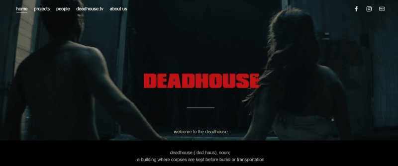 deadhouse horror films website homepage