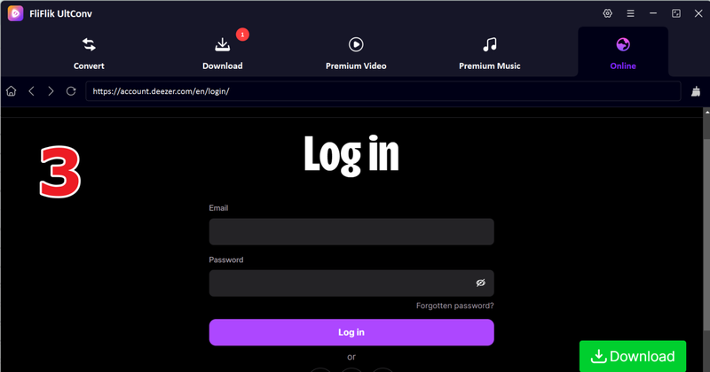 Deezer Interface in Ultconv