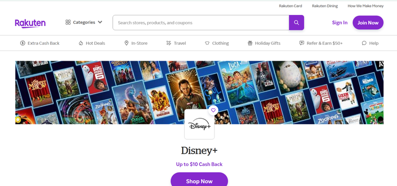 Disney Plus with Rakuten Cashback