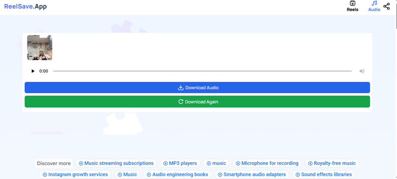 Download Audio with Reelsave App