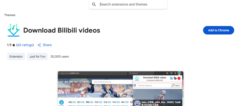 download bilibili video chrome extension