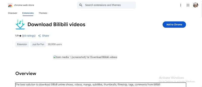 download bilibili videos chrome extension