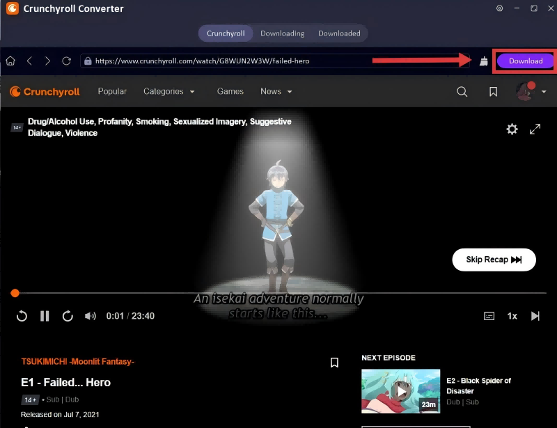 download-crunchyroll-anime-episode