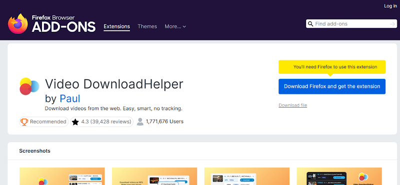 Download from YouTube Mozilla Firefox with Video DownloadHelper