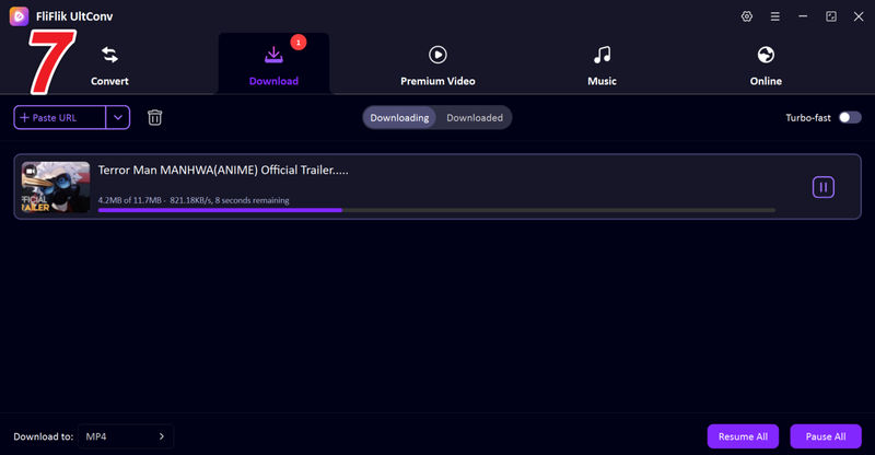 Manhwa Trailer Downloading in Ultconv