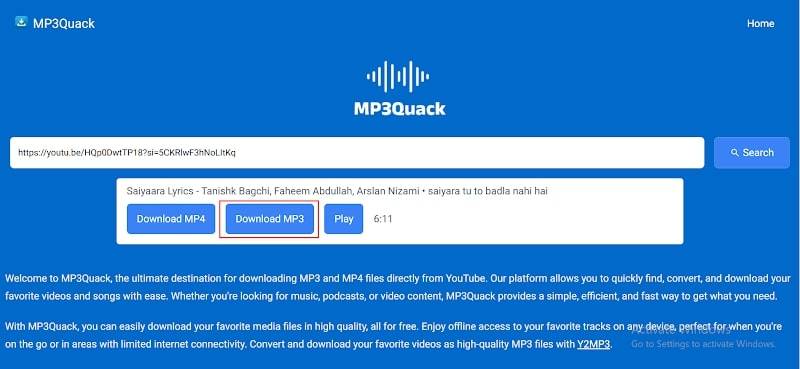 Download MP3 from YouTube MP3Quark