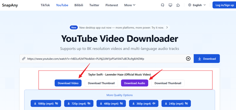 Download Option Button Snapany