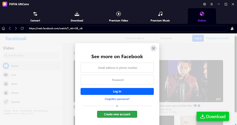 download private facebook videos with ultconv video downloader