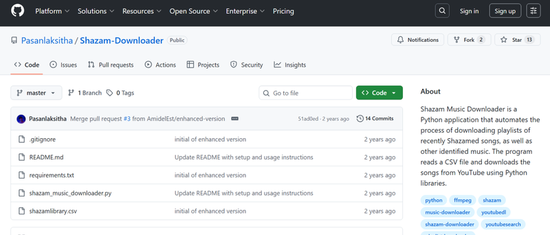 Download Shazam Downloader Github
