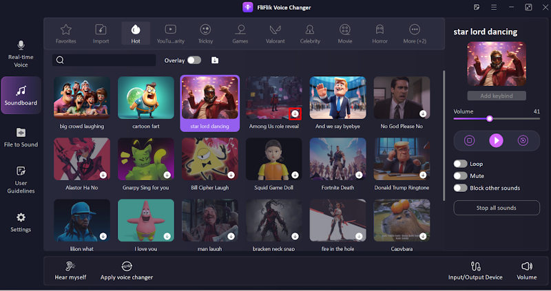Download sound with Fliflik Voice Changer