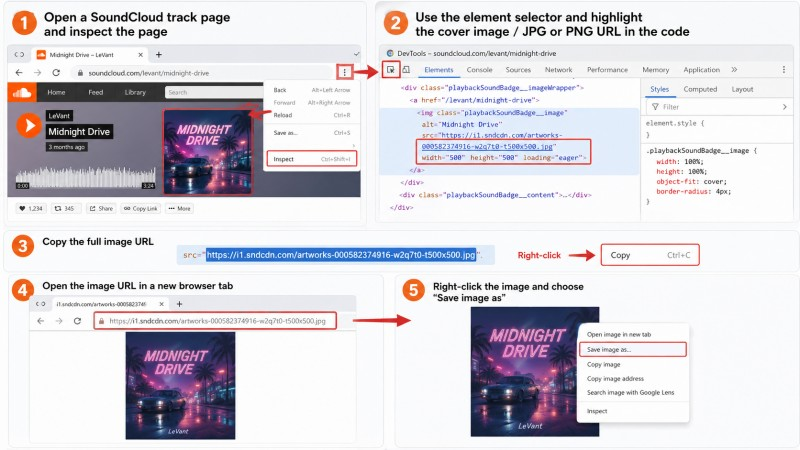 download soundcloud artwork image with developer tools