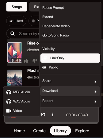 Download Suno Songs from Music Player