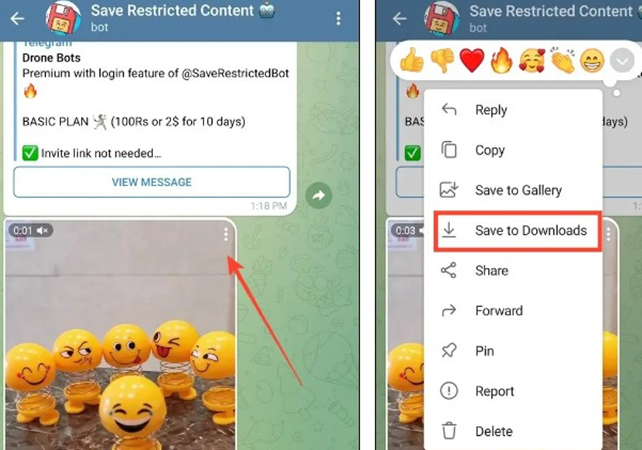 Download telegram video with telegram bot 1