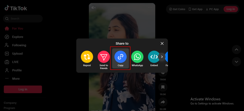 Copy Tiktok Video Link