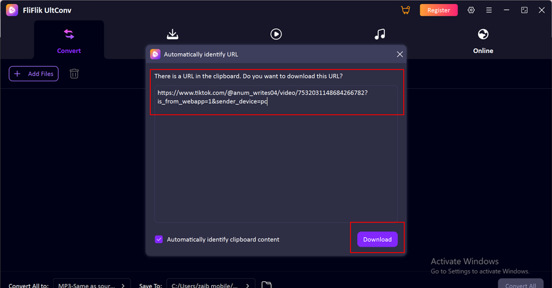 Paste Link and Download