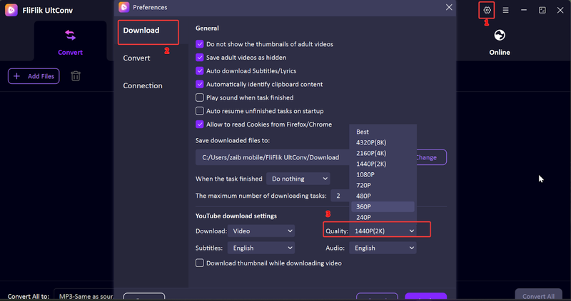 Configure Video Audio Quality