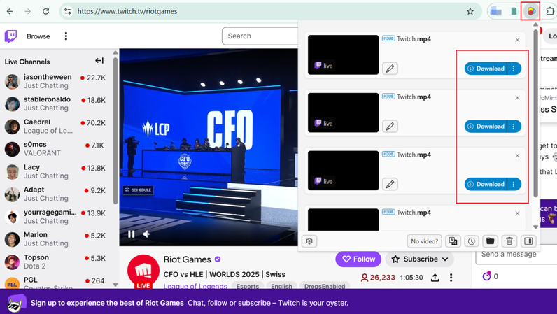 Download Twitch Clip with Video Download Helper
