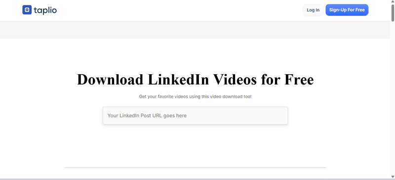 Download Linkedin Videos with Taplio