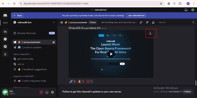Download Videos from Discord Server on Computer