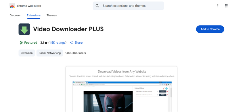 Video Downloader Plus Chrome Extension