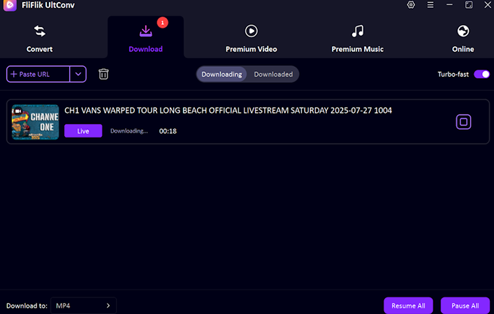 Download YouTube Live Stream UltConv Video Converter to MP4
