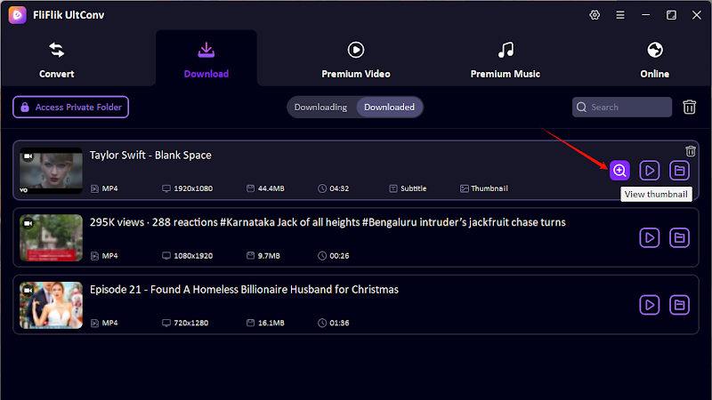 Download YouTube video and thumbnail with UltConv Video Downloader