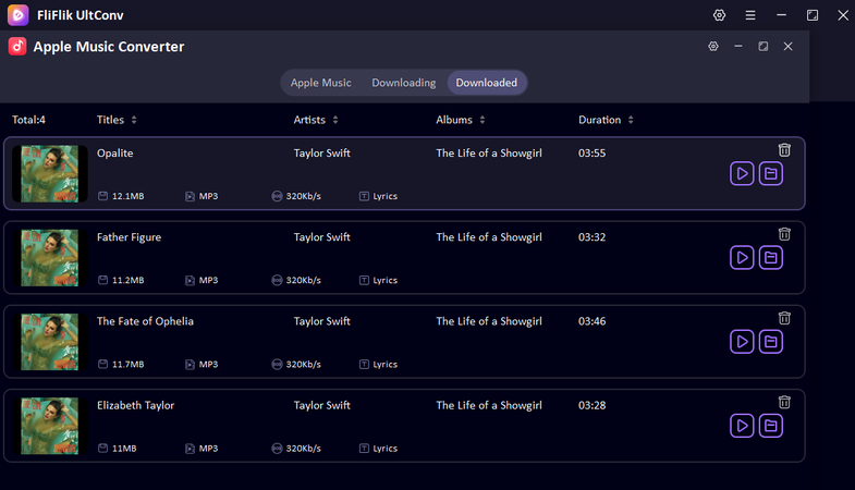 Downloaded Apple Music Songs in Ultconv