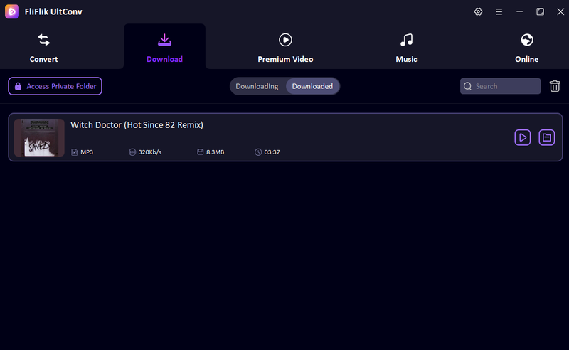 Downloaded Beatport Track