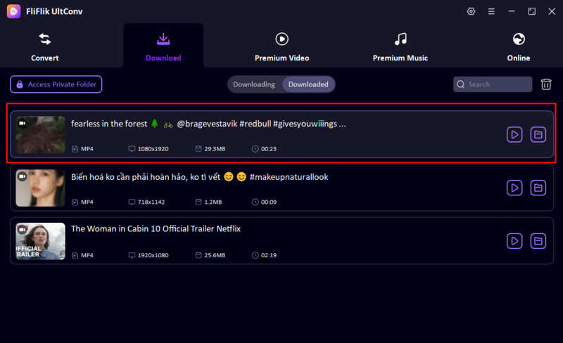 downloaded mp4 tiktok video