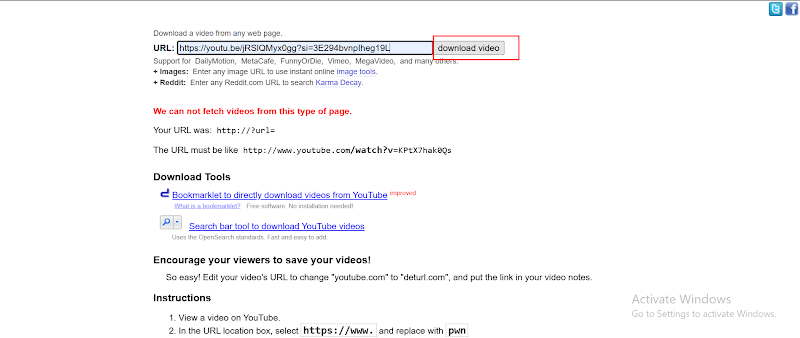 Downloads Blocked YouTube Video