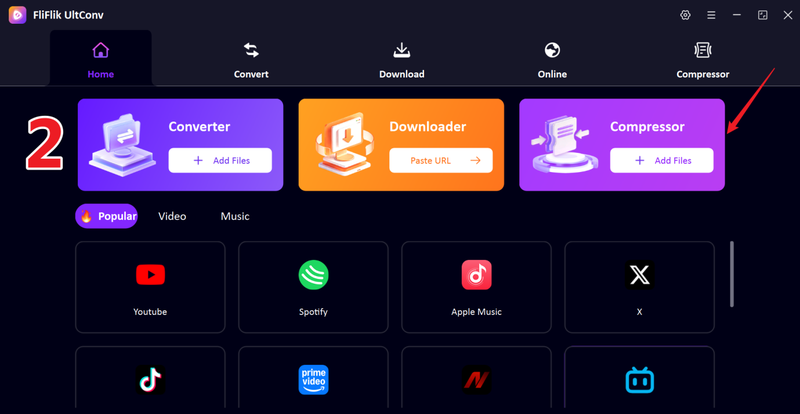 Drag Video File into Ultconv Compressor