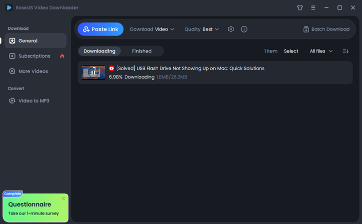 Viewing Completed Video Downloads