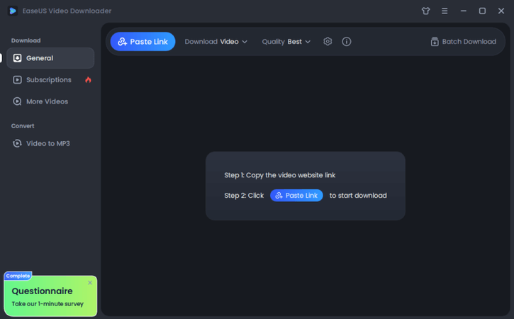 Pasting Youtube Video Link into Easeus