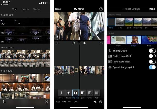 Editing on iMovie on iOS