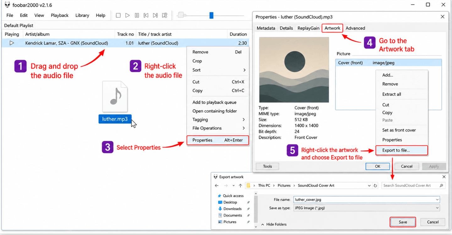 extract artwork from soundcloud on windows