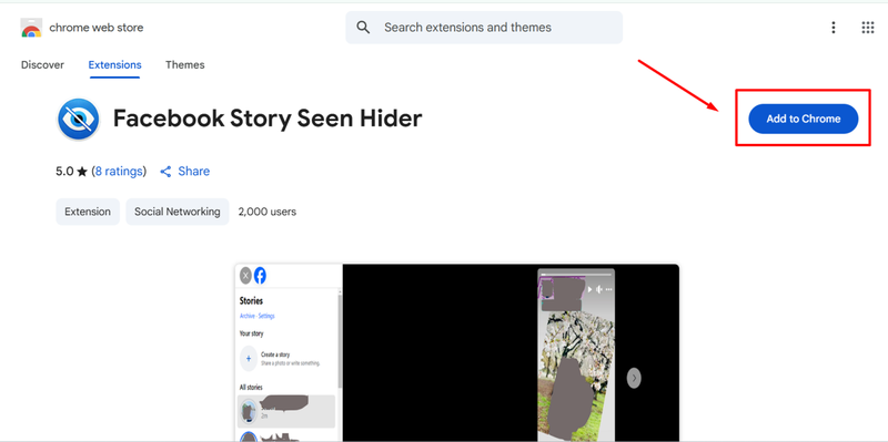 Facebook Story Seen Hider Extension