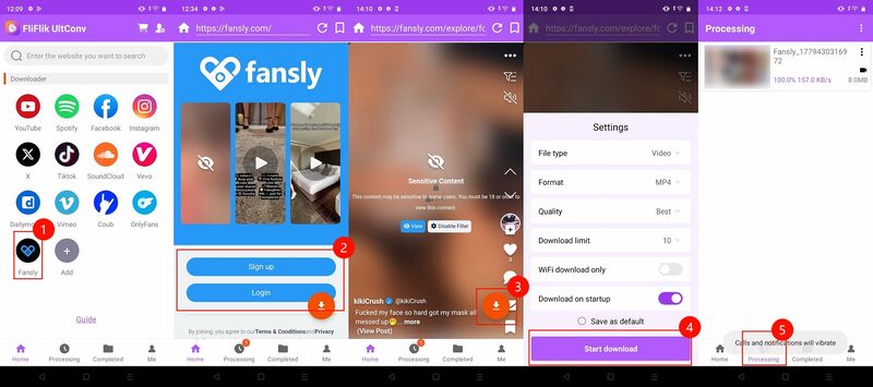 Fansly Video Download on Ultconv for Android