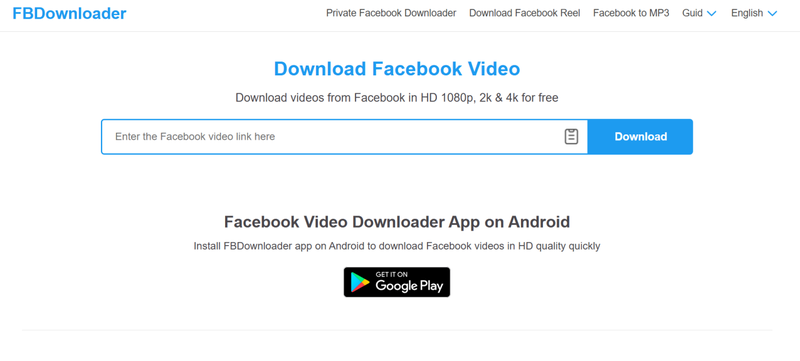 Fbdownloader Facebook Video Downloader Interface